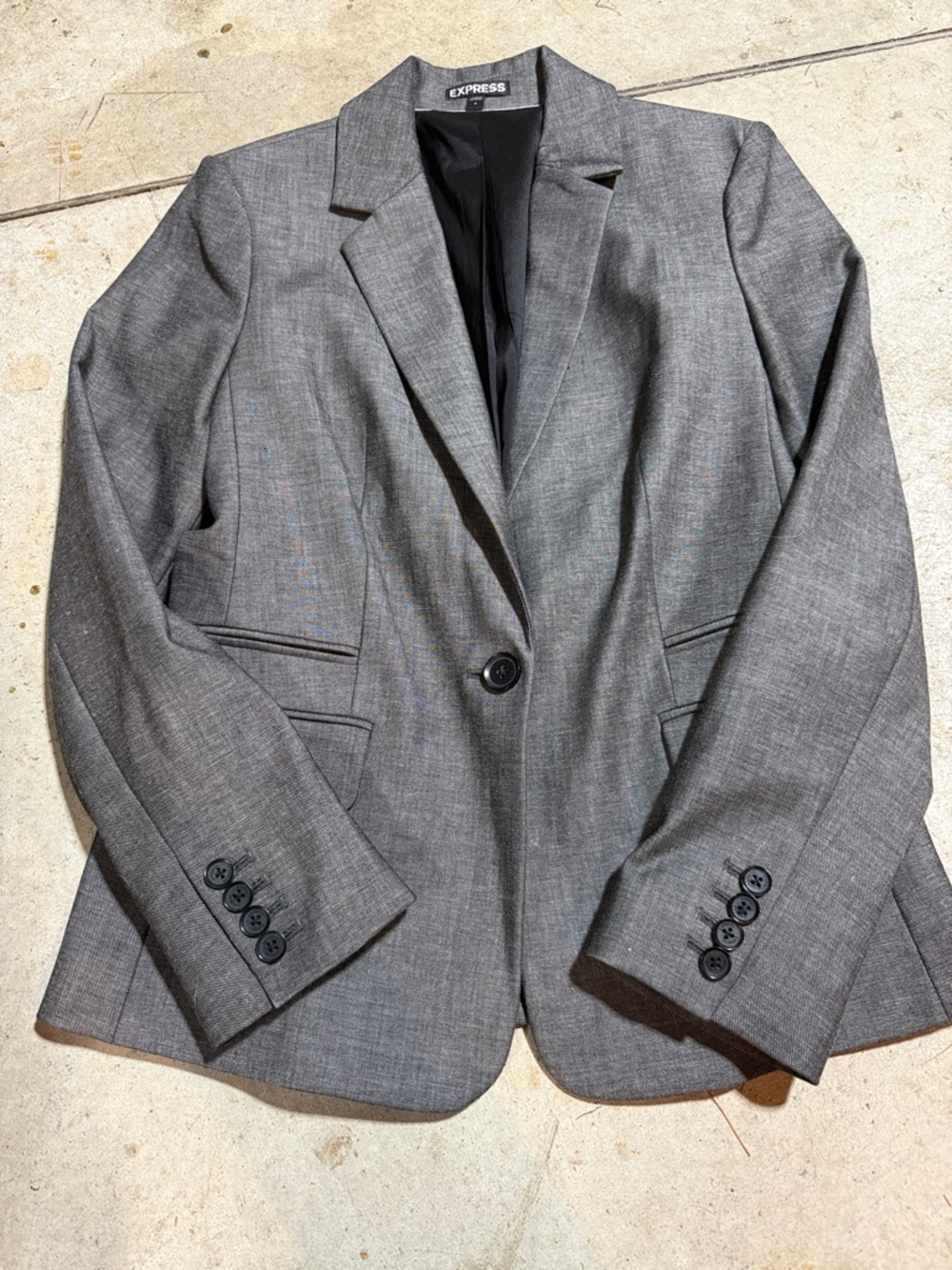 Express Gray Single-Button Blazer